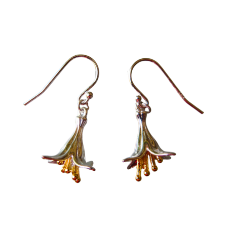 Fuchsia Sterling Silver Dangle Drop Earrings