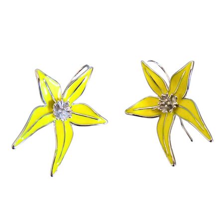 Cowslip Orchid Flower Earrings